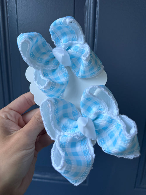 2 1/2” gingham blues piggies