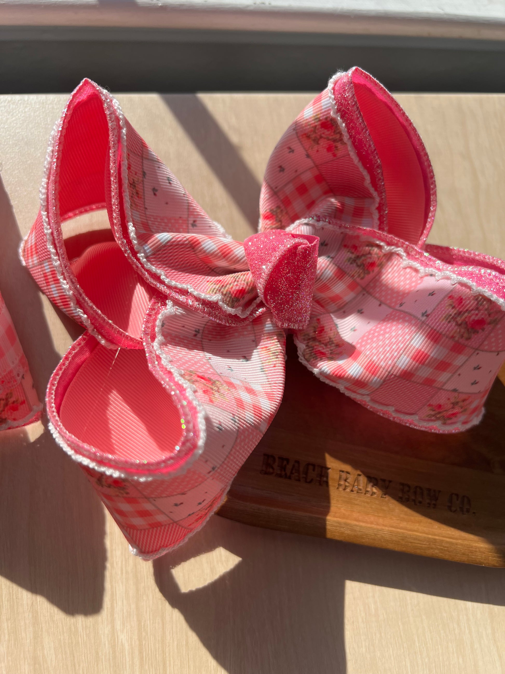 5 1/2” patchwork pink on clip