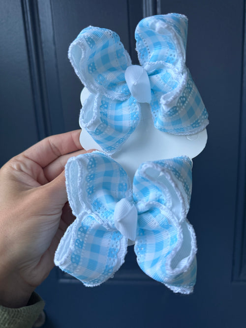 2 1/2” gingham blues piggies