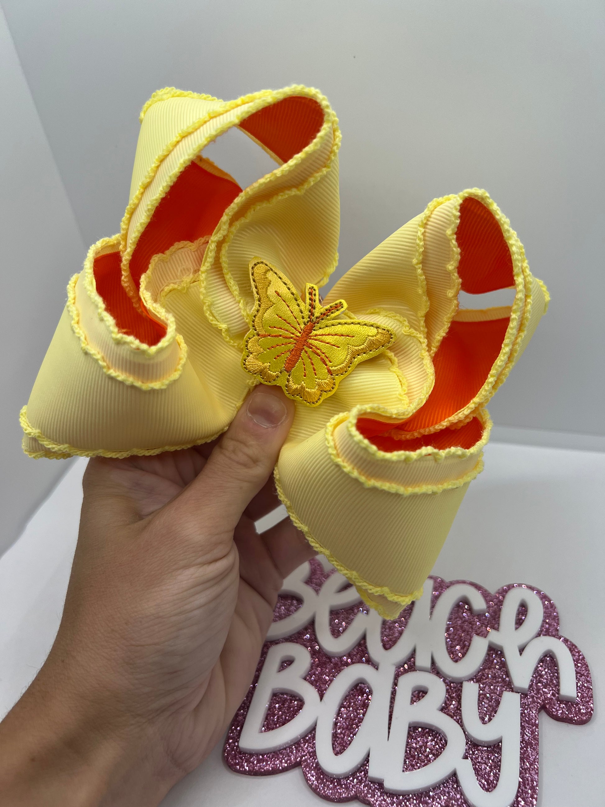 5”butter butterfly on clip