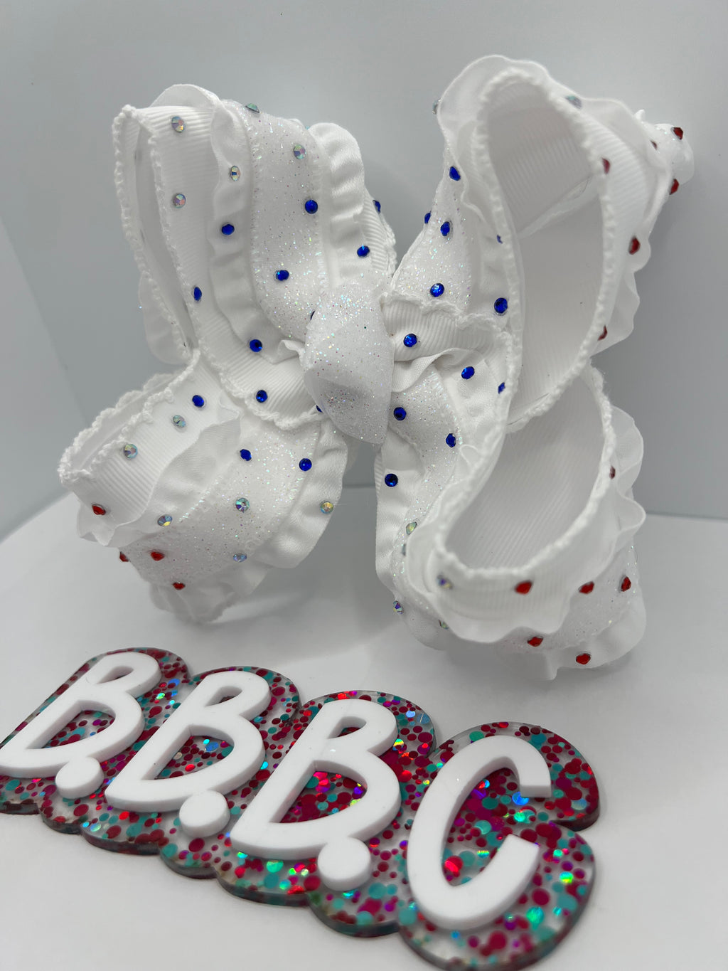4” USA sparkle on clip
