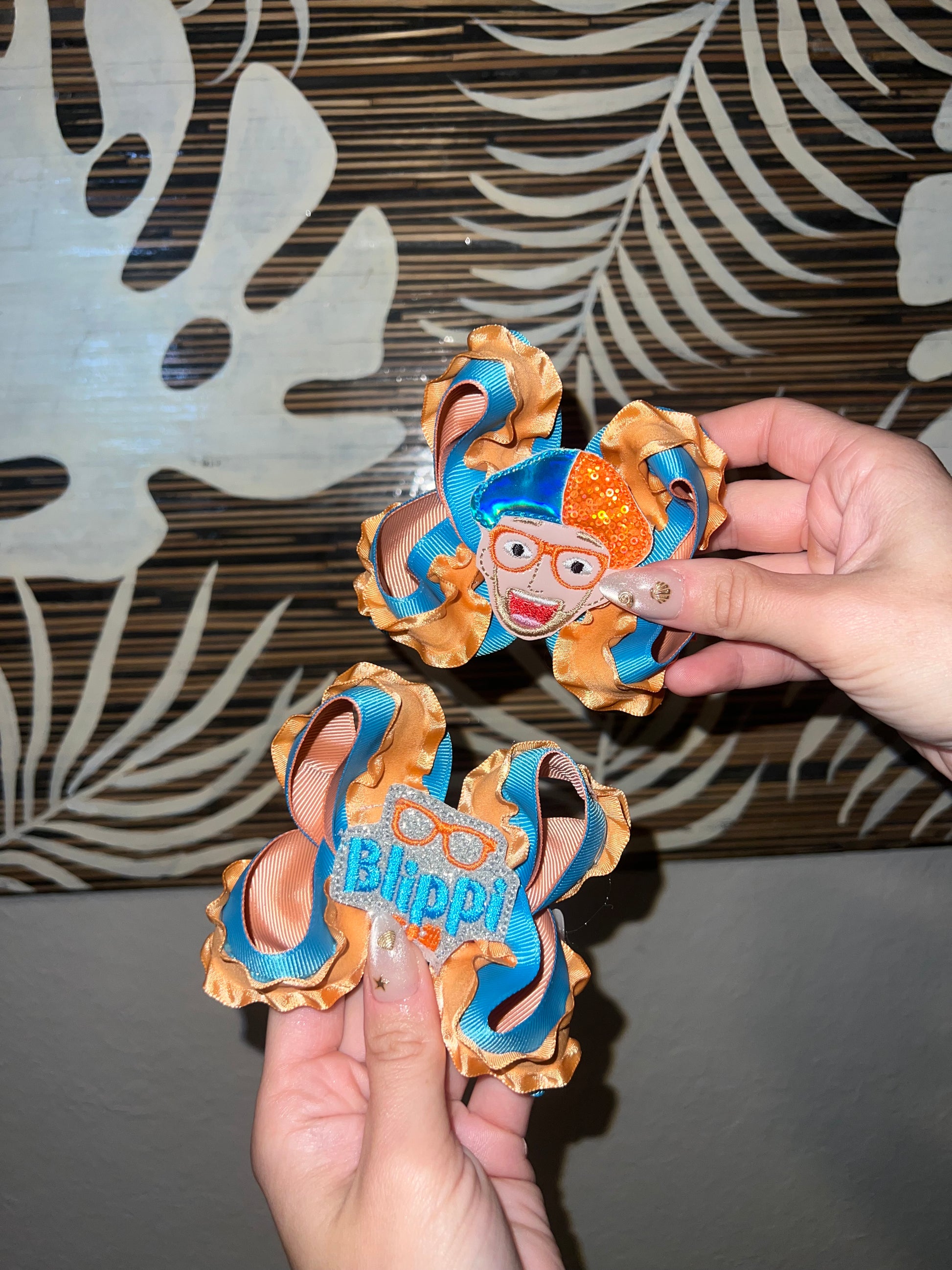4” orange & blue piggies