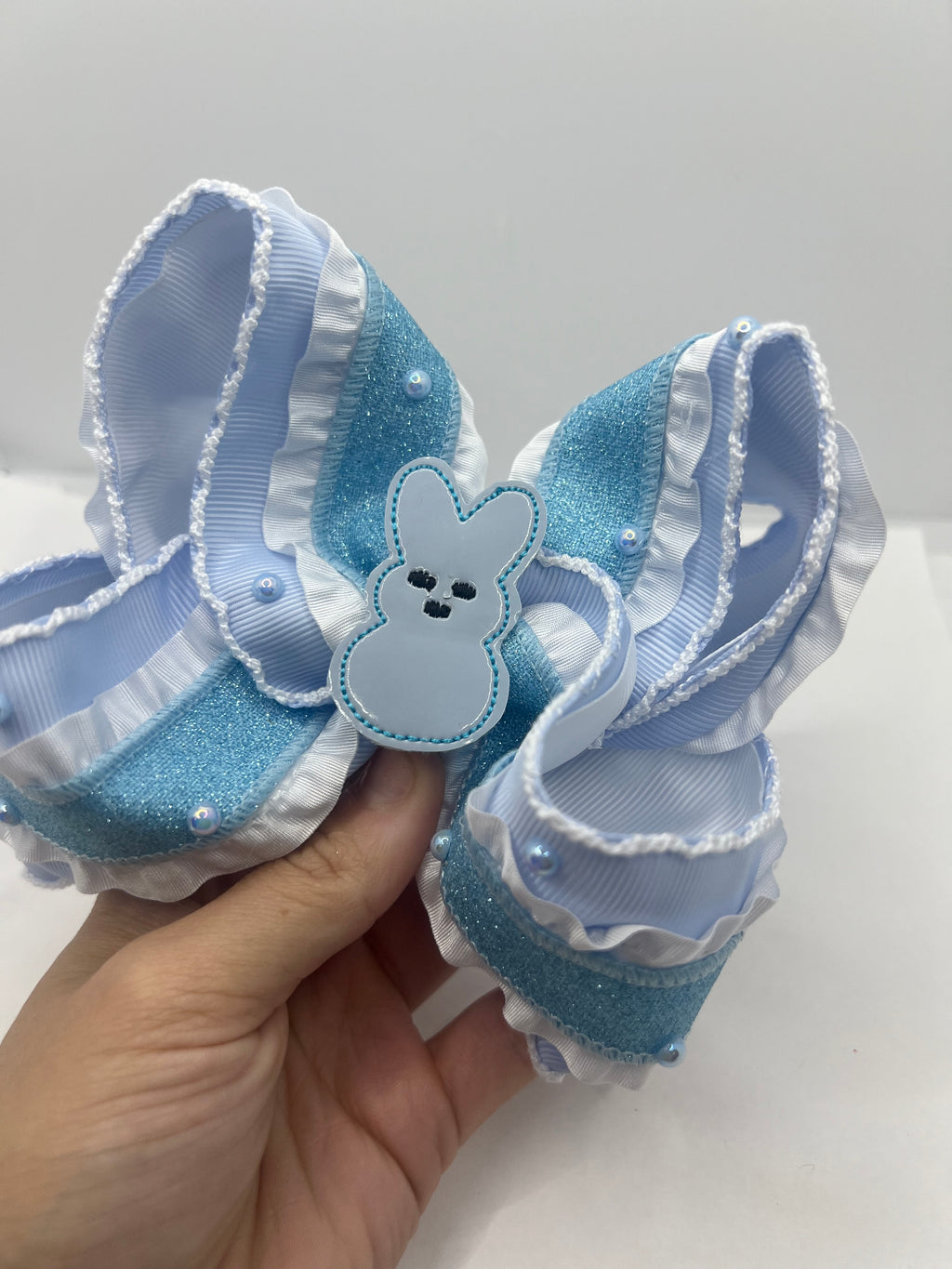 4” powder blue peep on clip