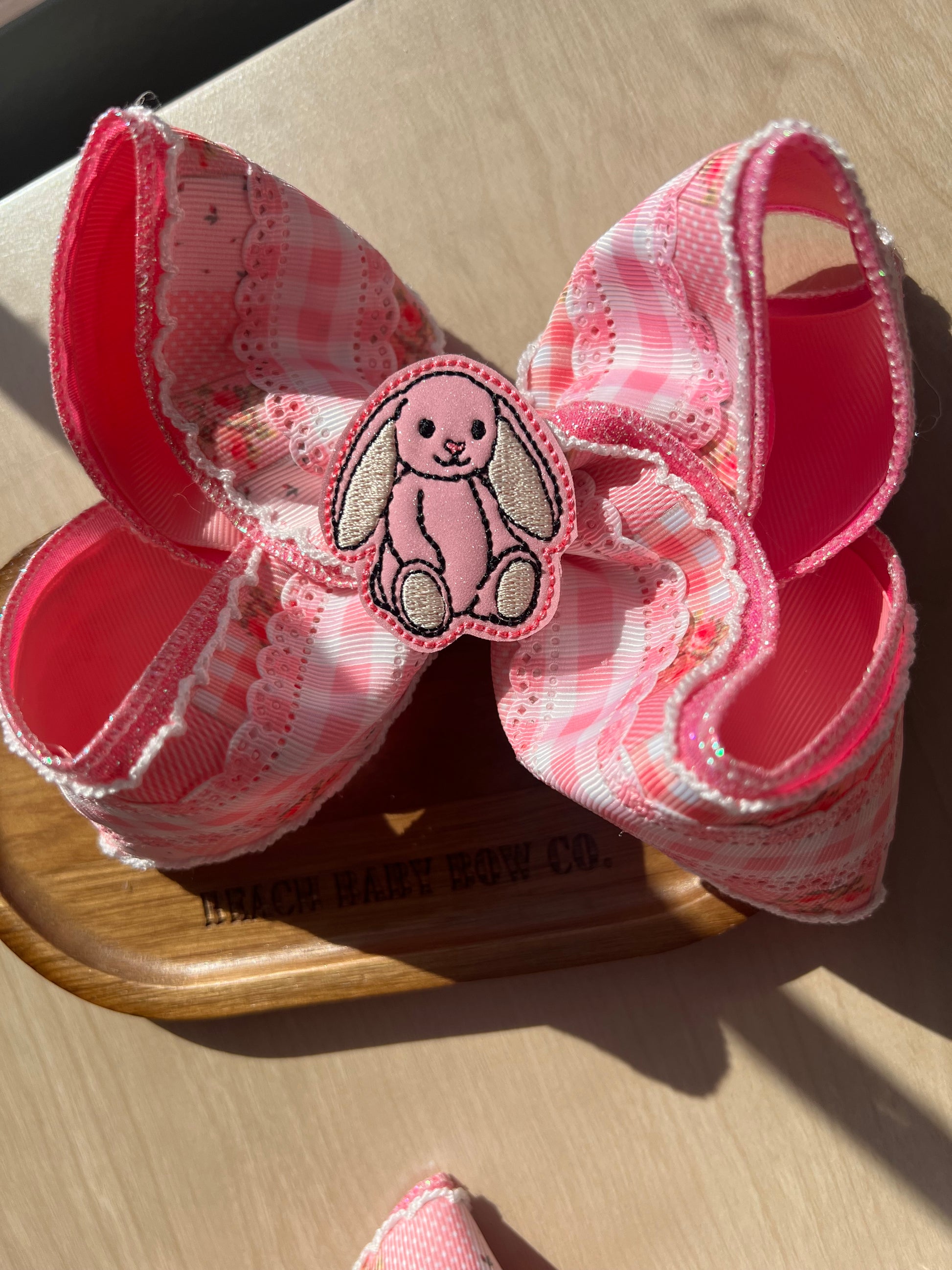 6” patchwork bunny on clip