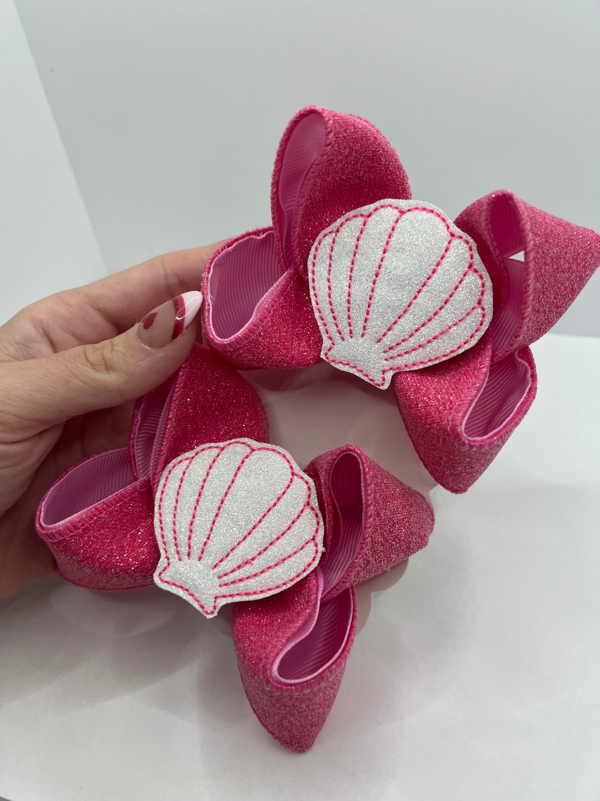 4” pink shimmer shell piggies