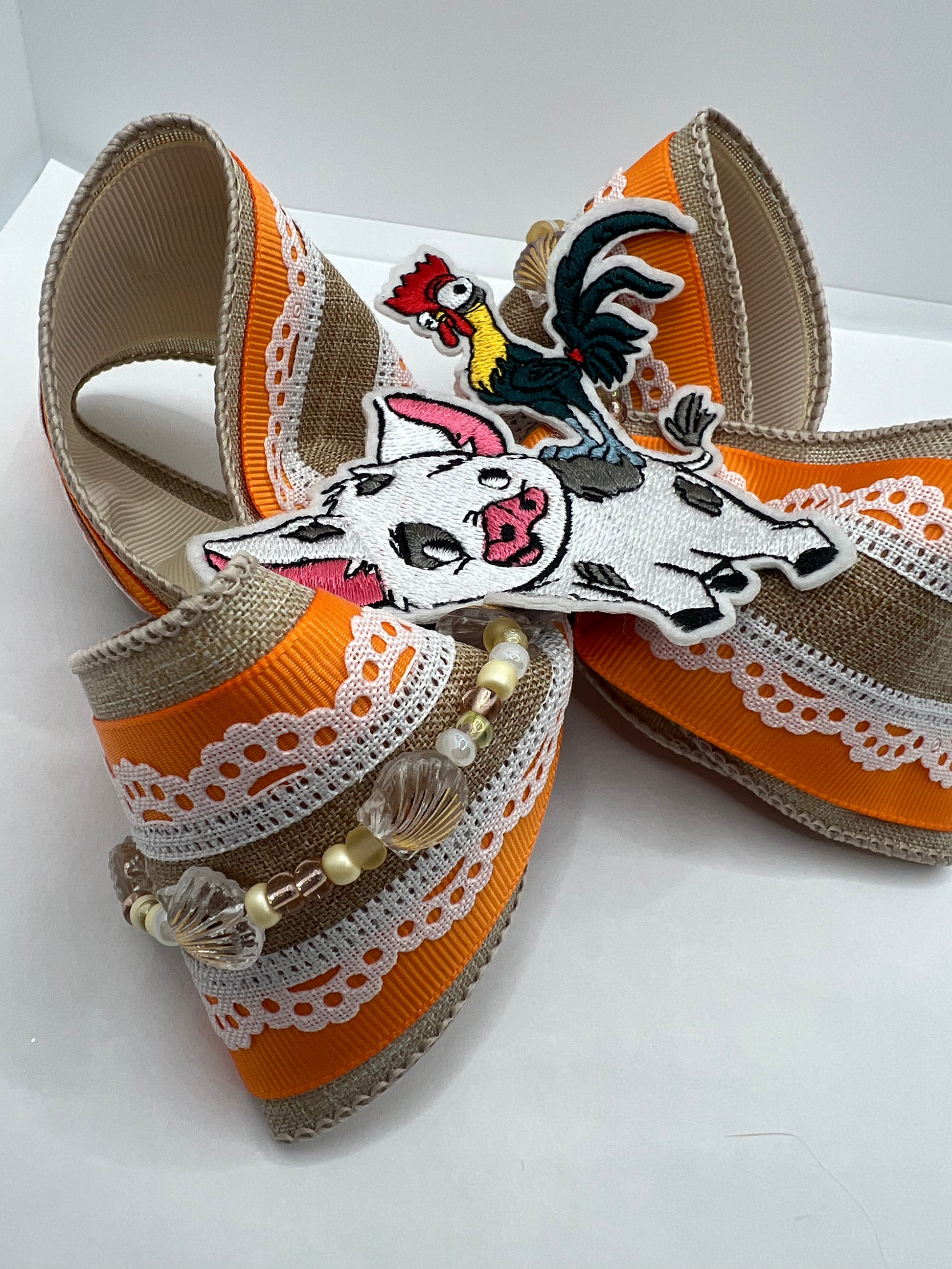 5” piggie & chicken island on clip