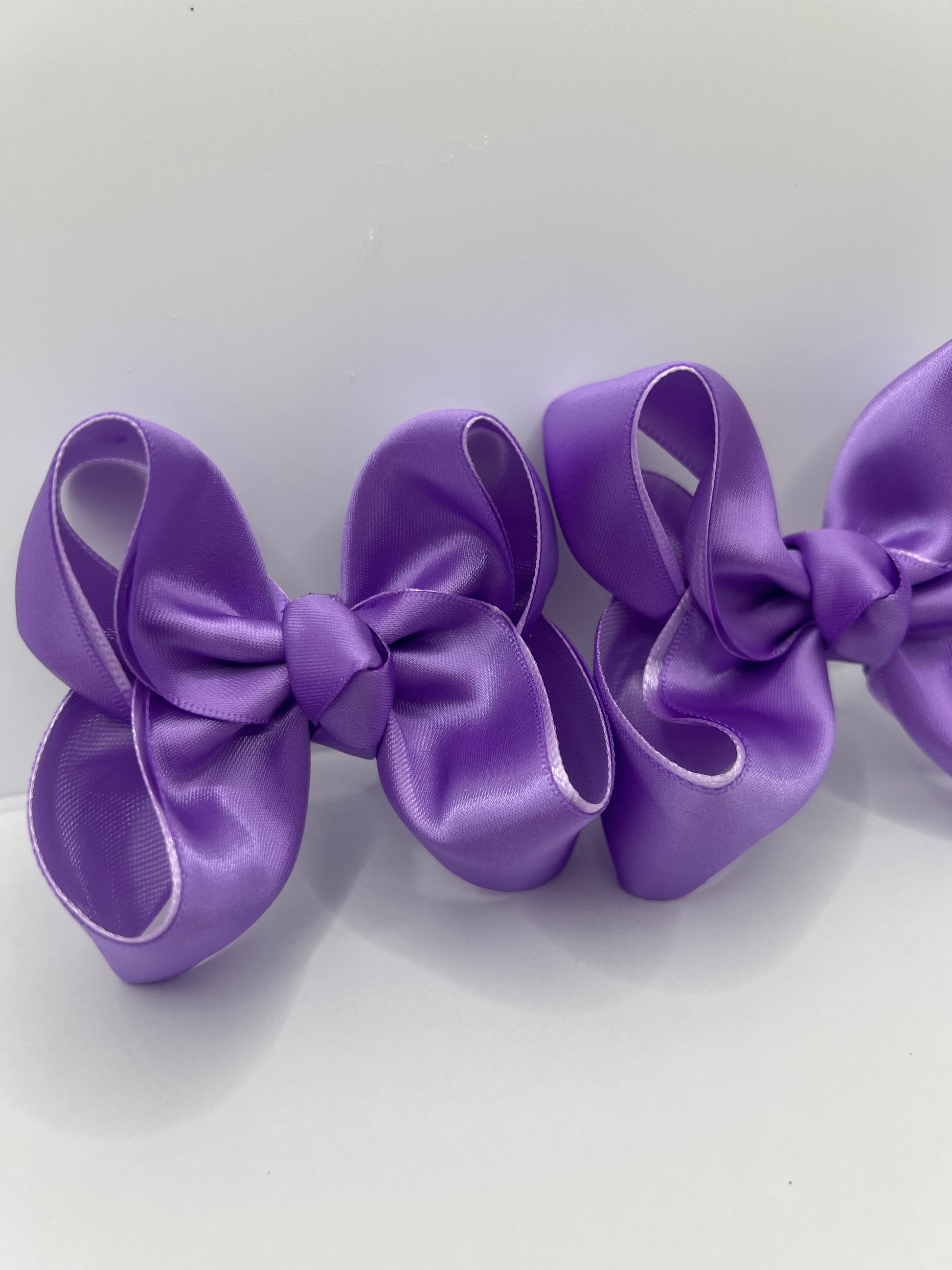 3 1/2” double purple satin piggies